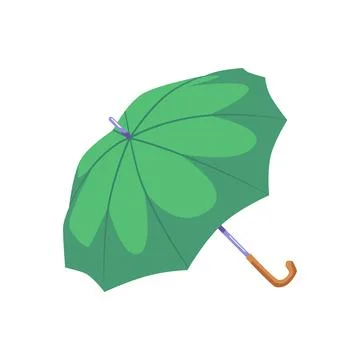 Opened umbrella or parasol, flat vector illustration isolated on white Stock Illustration