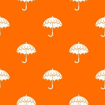 Opened umbrella pattern vector orange Stock Illustration