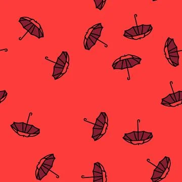 Opened umbrella vector seamless pattern Ilustración de archivo