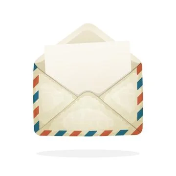 Opened vintage mail envelope Illustrazione stock