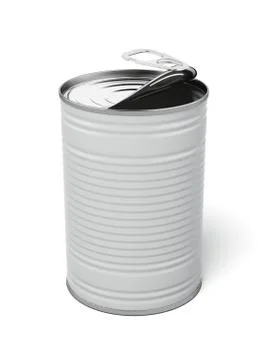 Opened White Blank Tincan 库存插图