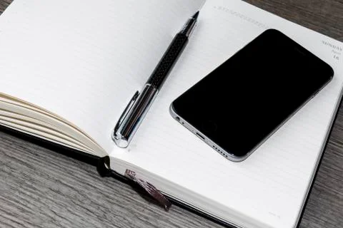Opened white calendar or diary Stock Photos