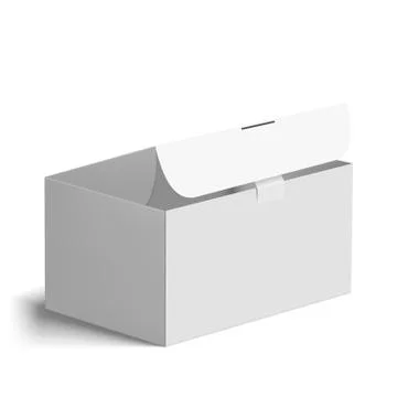 Opened White Cardboard Package Gift Box On White Background Stock Illustration