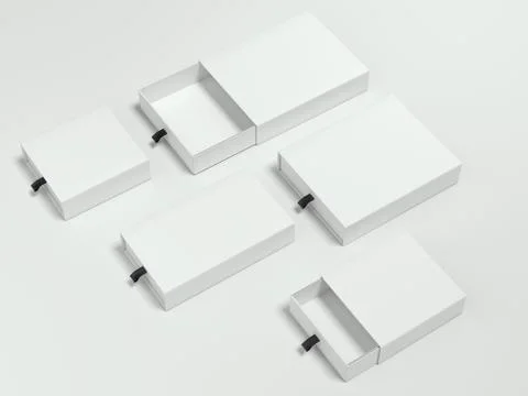 Opened white cardboard packages. 3d rendering 库存插图