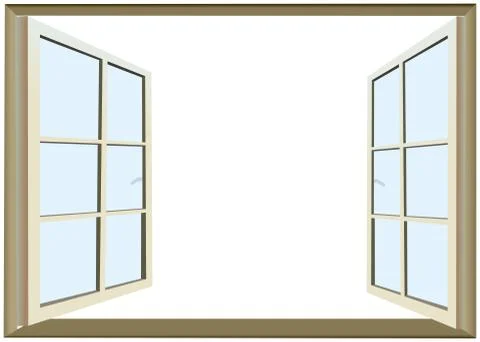 Opened window with empty space for text Stock Illustration