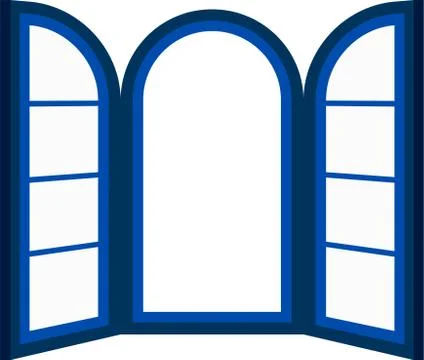 Opened window frame Stock Illustration