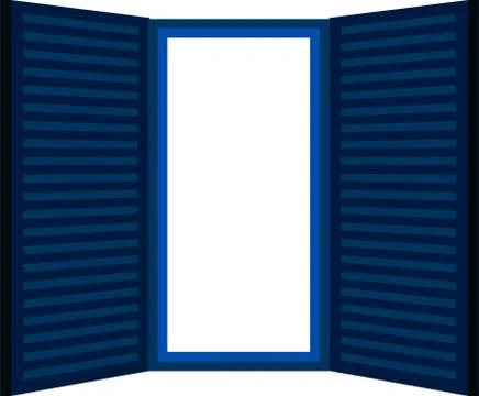 Opened window frame Stock Illustration