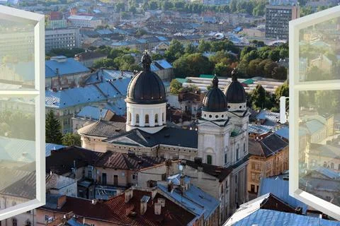 Opened window to the roofs of city opened window with view of the roofs of... Photos
