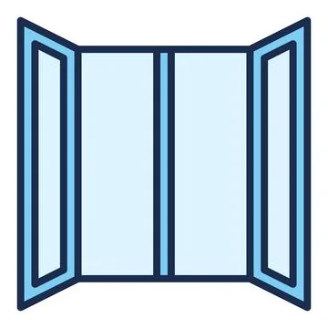 Opened Window vector colored icon or design element Ilustración de archivo