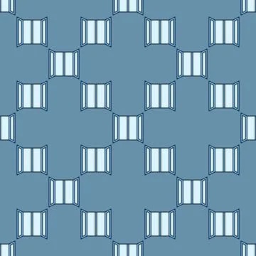 Opened Window vector colored seamless pattern Ilustración de archivo