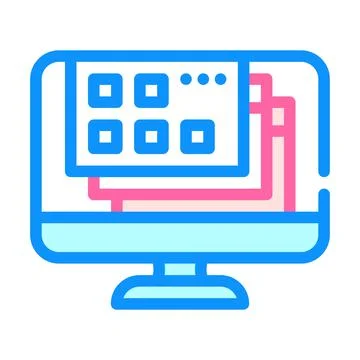 Opened windows of operating system color icon vector illustration 스톡 일러스트