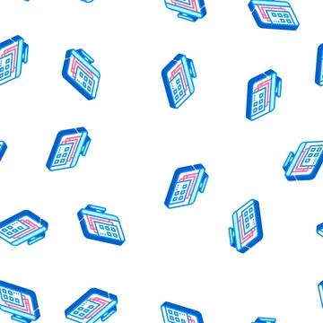 Opened windows of operating system isometric icon seamless pattern Illustrazione stock