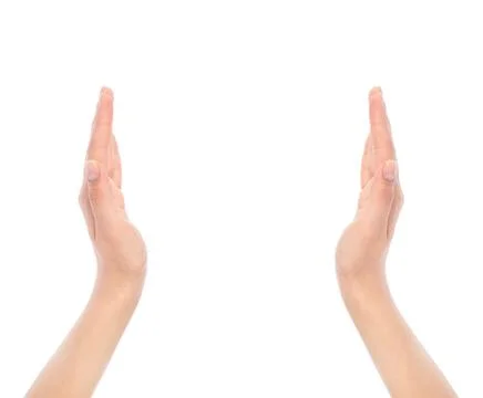 Opened woman's hands Stock Photos