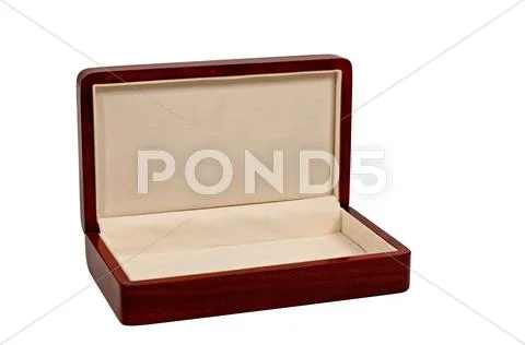 Opened wooden box Stock Photos