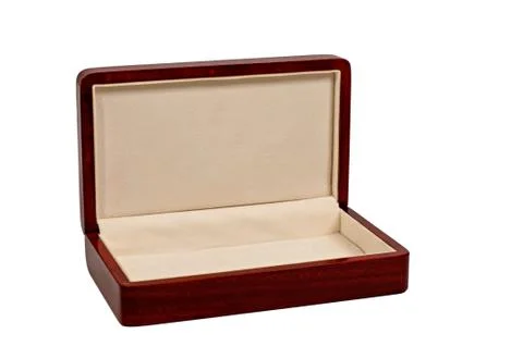 Opened wooden box Stock Photos