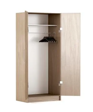 Opened wooden wardrobe, empty inside Stock Illustration