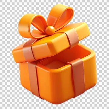 Opened yellow gift box 3d illustration Stock Illustration