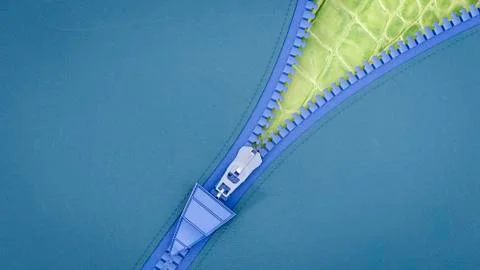 Opened zip, 3D Rendering 스톡 일러스트