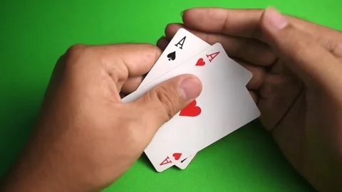 Opening aces cards Stock Footage 289036523