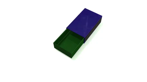 Opening and closing blue-green matchbox Stock Footage 63768044