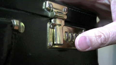 Opening and Closing a Briefcase Stock Footage