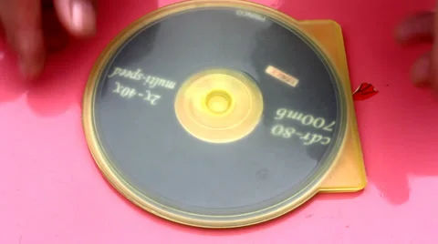 Opening and closing the CD Stock Footage 32509395