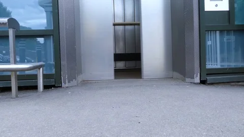 Opening and closing doors in elevator. Stock Footage 113231037