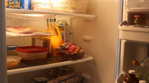 Opening and Closing Fridge Stock Footage 33832537