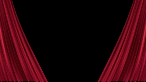Opening and closing red cinema / theatre curtains Stock Footage 100873642