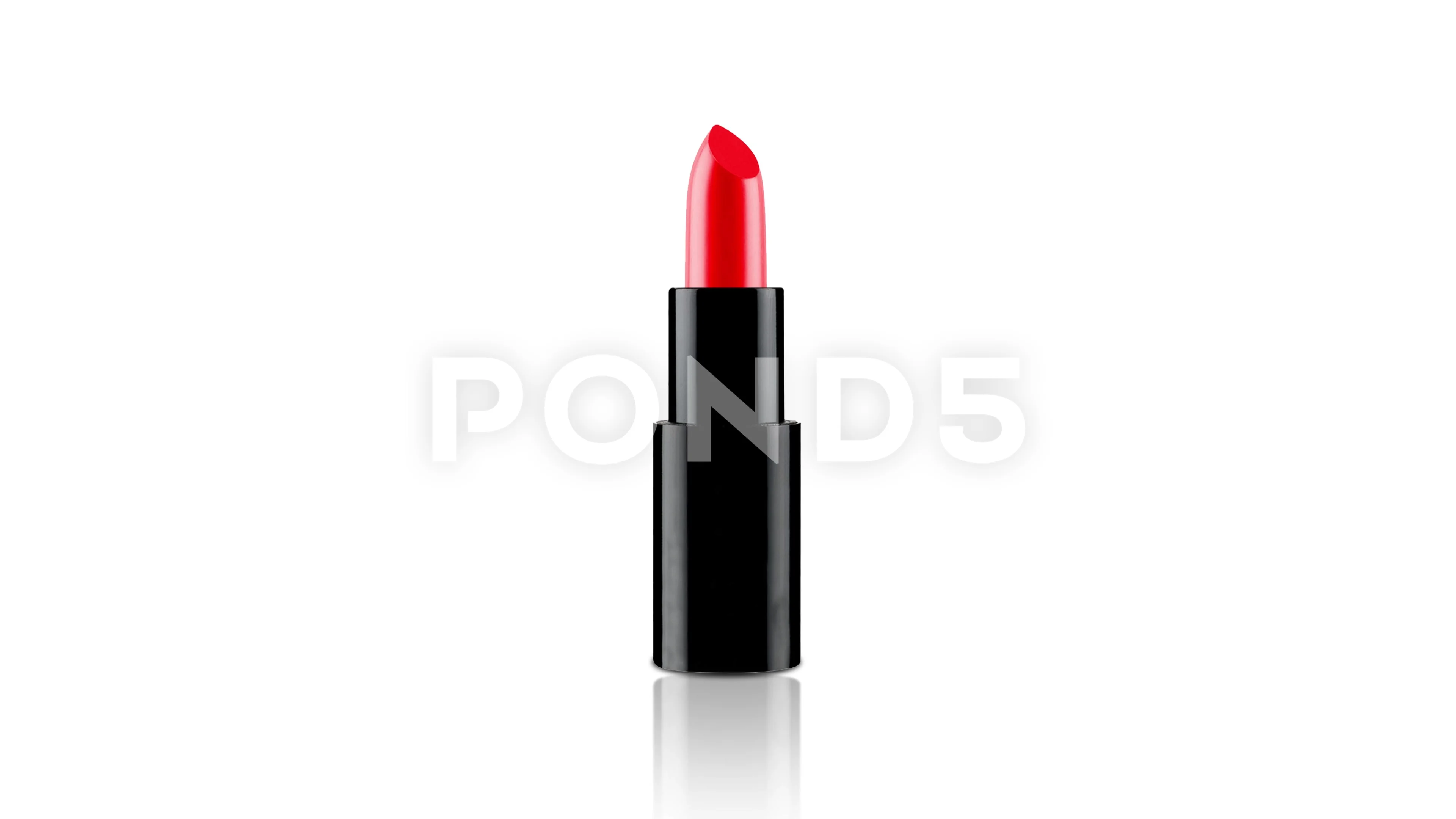 Classic Red Lipstick In Black Tube Mockup Open And Closed Lip