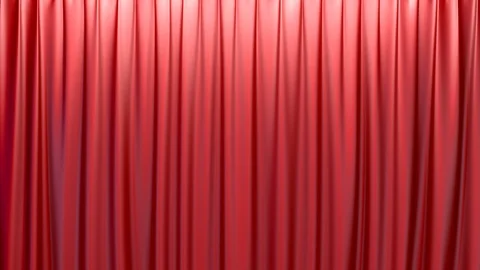 Opening and closing red silk curtains with chroma key Stock Footage 127342777