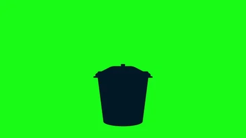Opening and closing  trash can on a green screen. Stock Footage 111440702