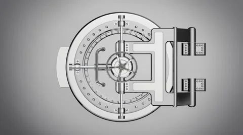 Opening Bank Vault Door Animation Stock Footage