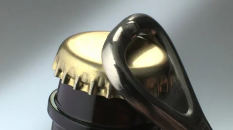 Opening a beer bottle Stock Footage 8574906