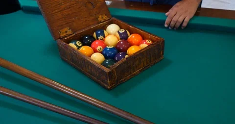 Opening billard snooker ball box Stock Footage 118867968