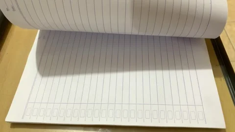 Opening blank line pages of a book Stock Footage 284197786