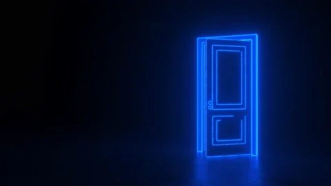 Neon Door Opening Stock Footage ~ Royalty Free Stock Videos | Pond5