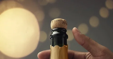 Opening a bottle of champagne Stock Footage