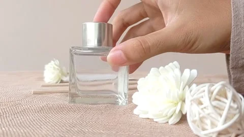 Opening the bottle of perfume Stock Footage 146254234