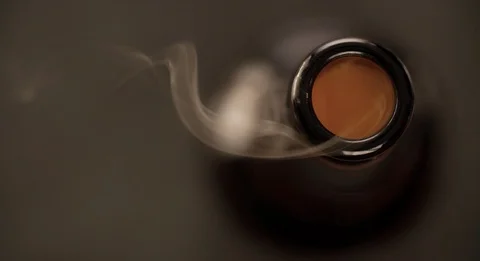 Opening Bottle with Smoke Closeup Slow Motion Stock Footage 103644813