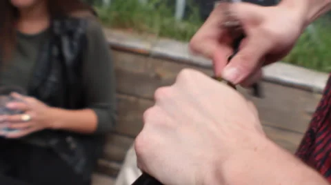 Opening Bottle of Wine Stock Footage 42125232