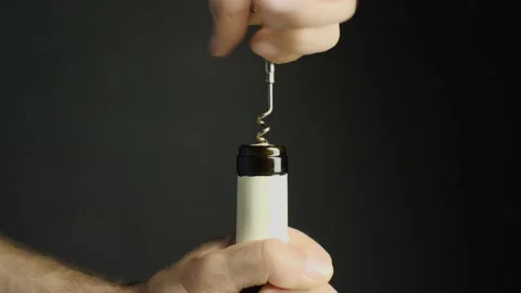 Opening a bottle of wine Stock Footage 155326086