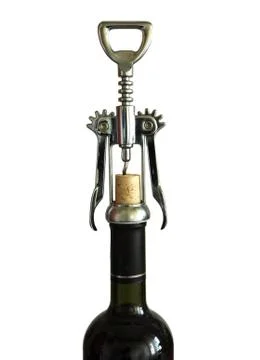 Opening a bottle of wine Stock Photos