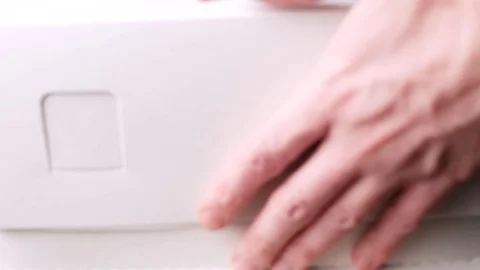 Opening box with cheesecake. Stock Footage 71133844