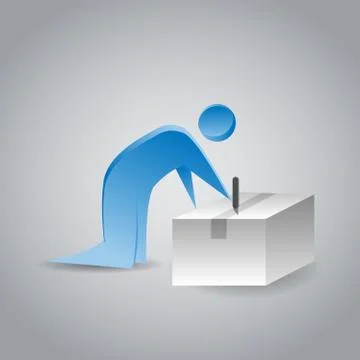 Opening Box with Cutter Stock Illustration