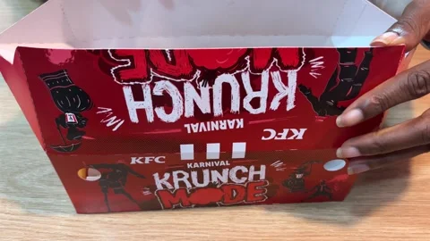 Opening a box of KFC Stock-Footage 303192932