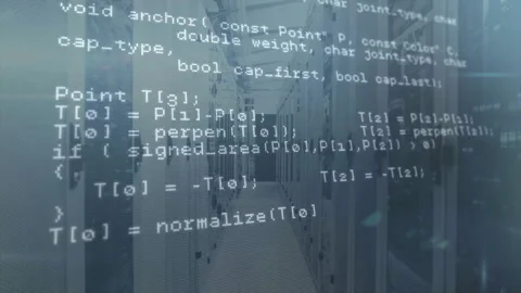Opening C++ overlay reading HTTP scrolling upward revealing network geometry Stock Footage 312905624
