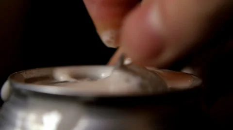 Opening Can of Beer - Close Up Video stock 32624954