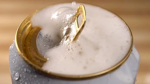 Opening Can Of Beer - Close Up Stock Footage 147546606
