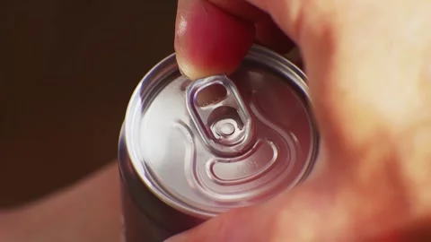 Red Soda Can Open Stock Photo